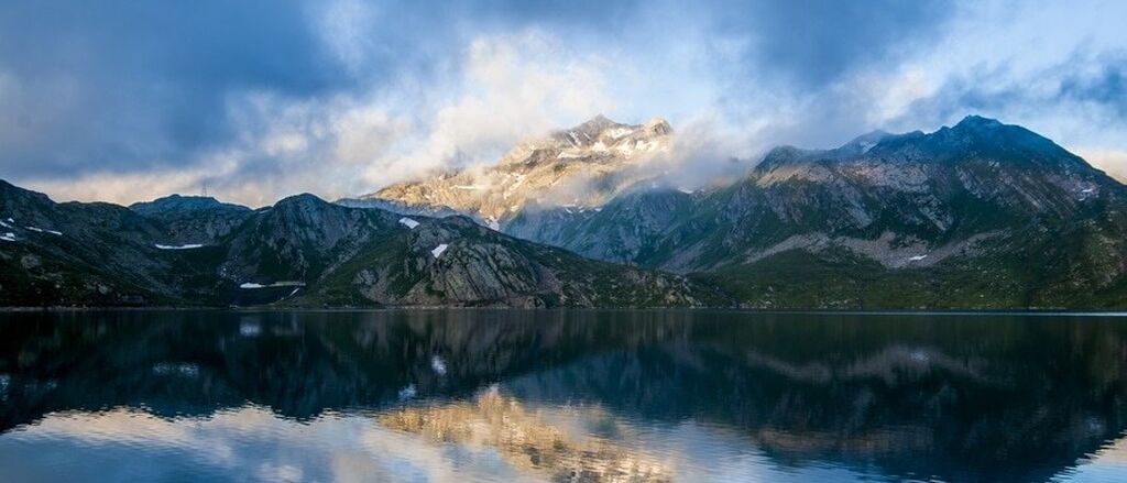 Landscape mountains nature lake large